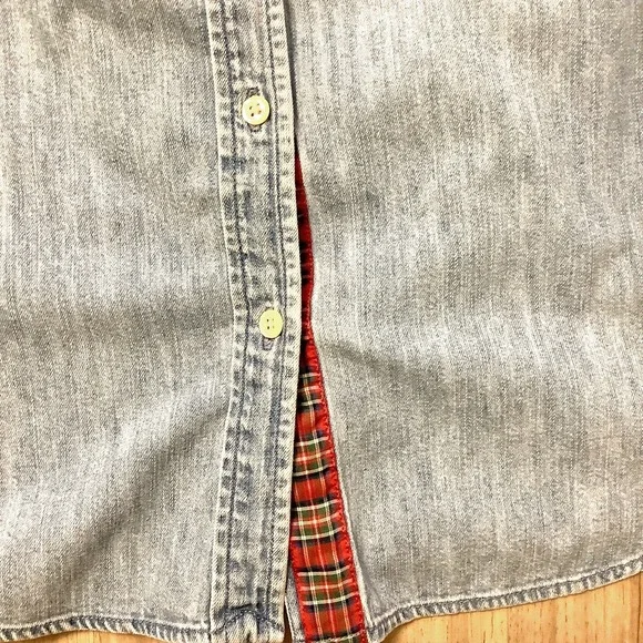 Womens Large Polo Ralph Lauren Denim Logo Shirt Long Sleeve Shirt Vintage - Picture 11 of 11